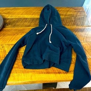small navy cropped hoodie